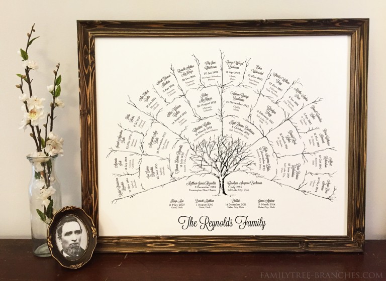 4 Generation Ancestor Family Tree - Branches