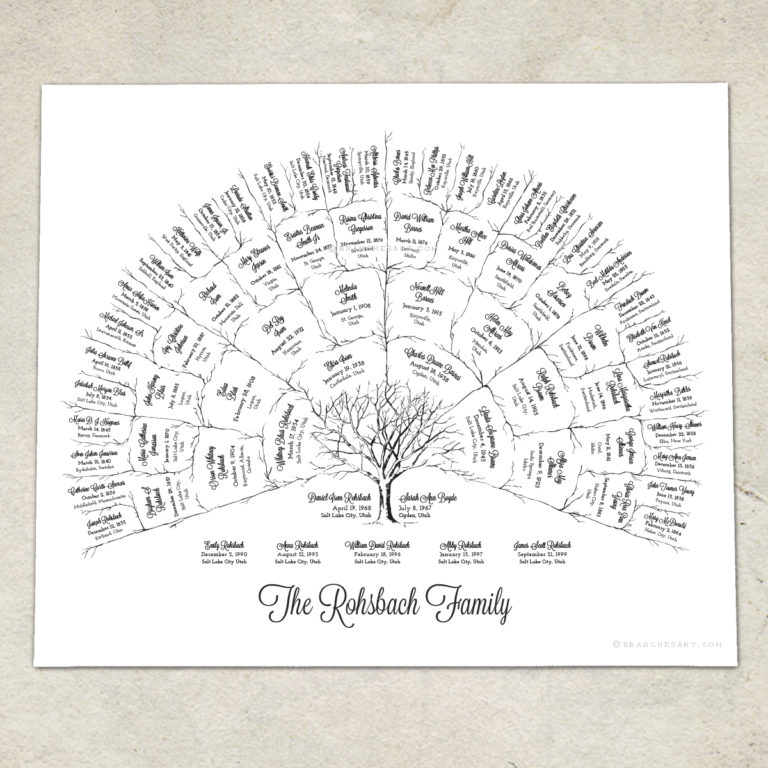 5 Generation Ancestor Family Tree - Branches