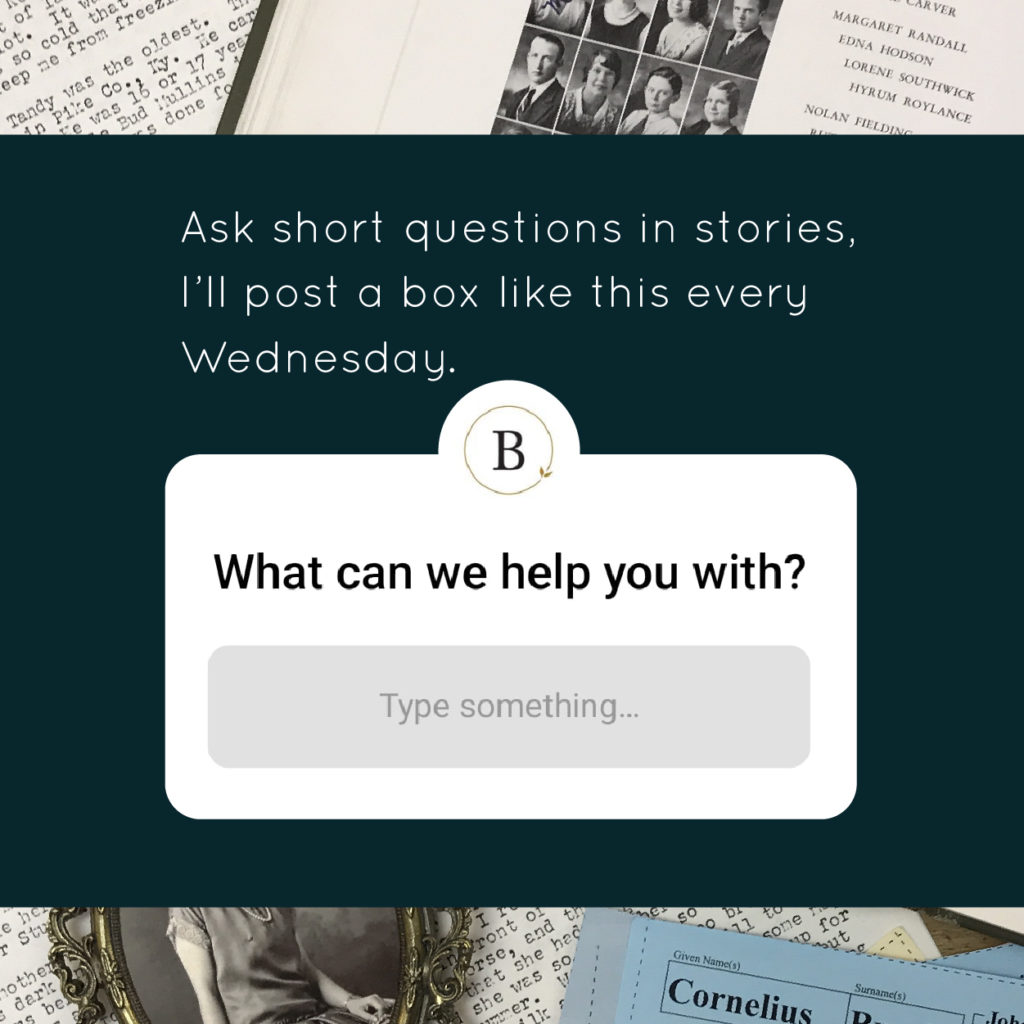 Ask short questions in stories.  I'll post a box like this every Wednesday.